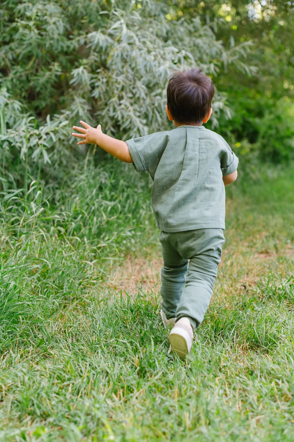 Gauze Jogger in Fern