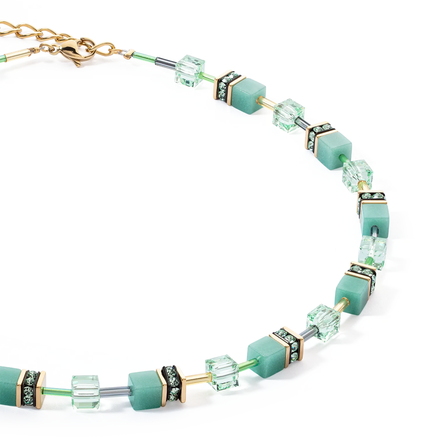 GeoCUBE® Iconic Mono Gold necklace green