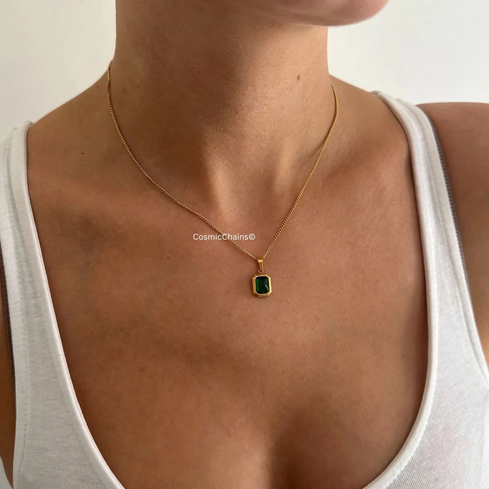 Gold and Emerald Necklace