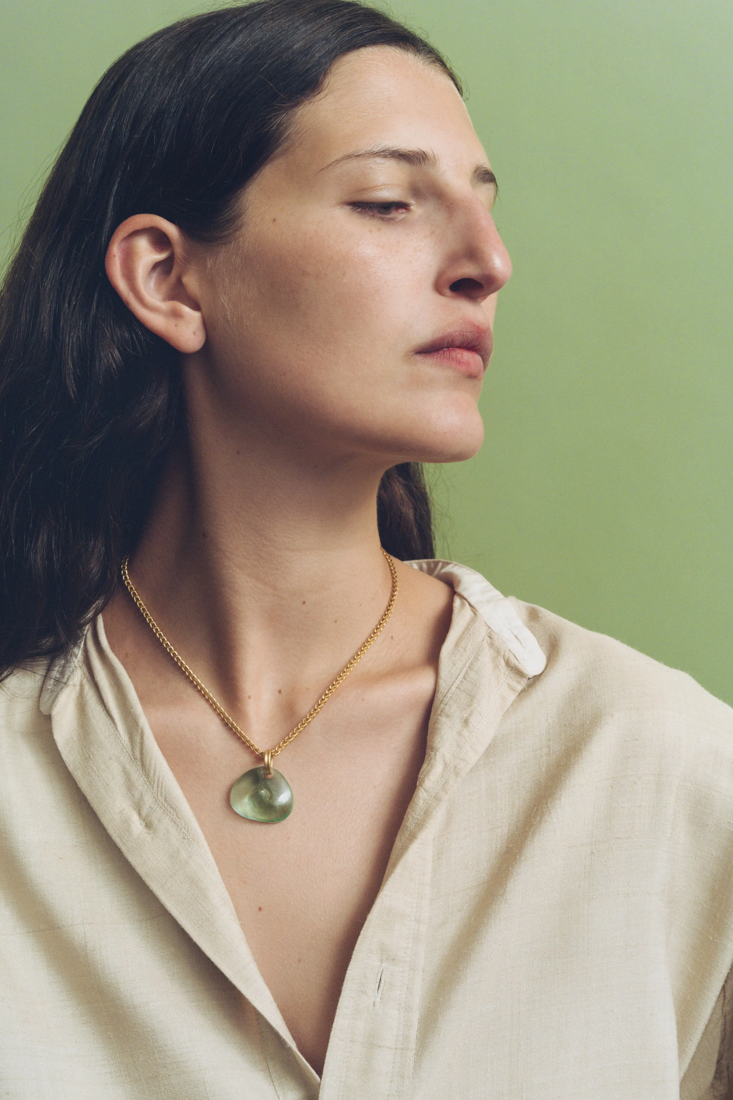 Green Beryl Prunt Pendant