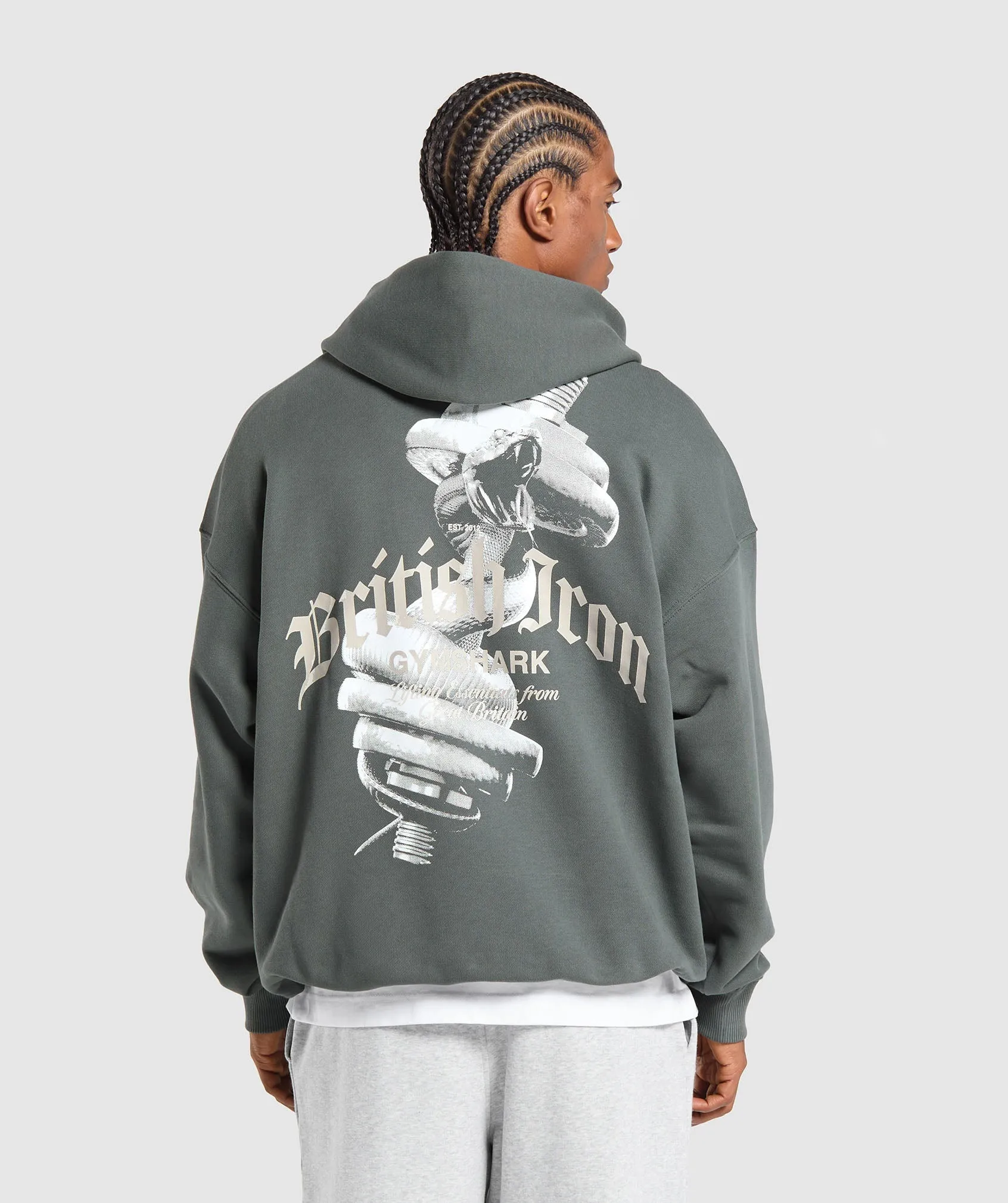 Gymshark British Iron Hoodie - Slate Teal