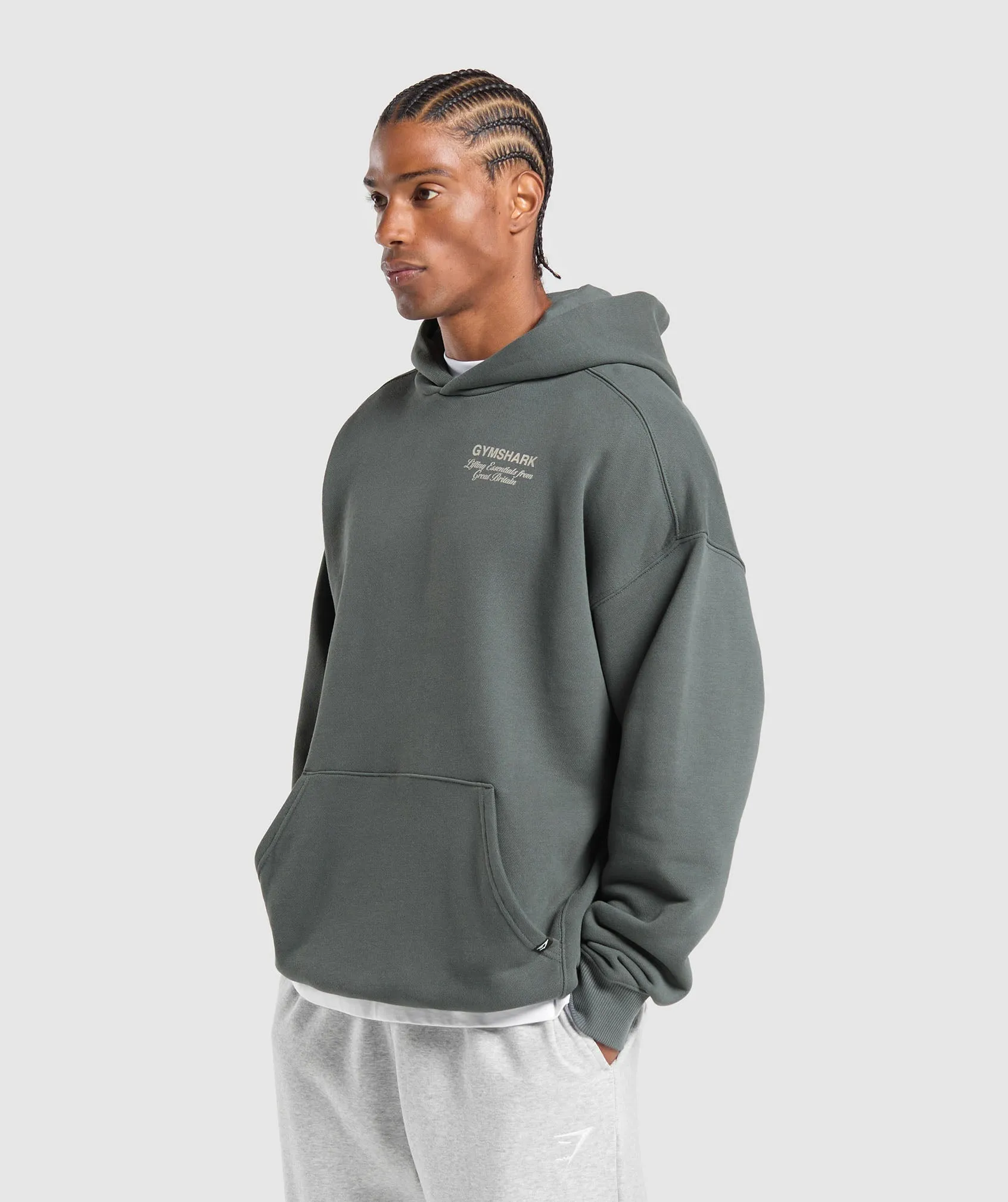 Gymshark British Iron Hoodie - Slate Teal