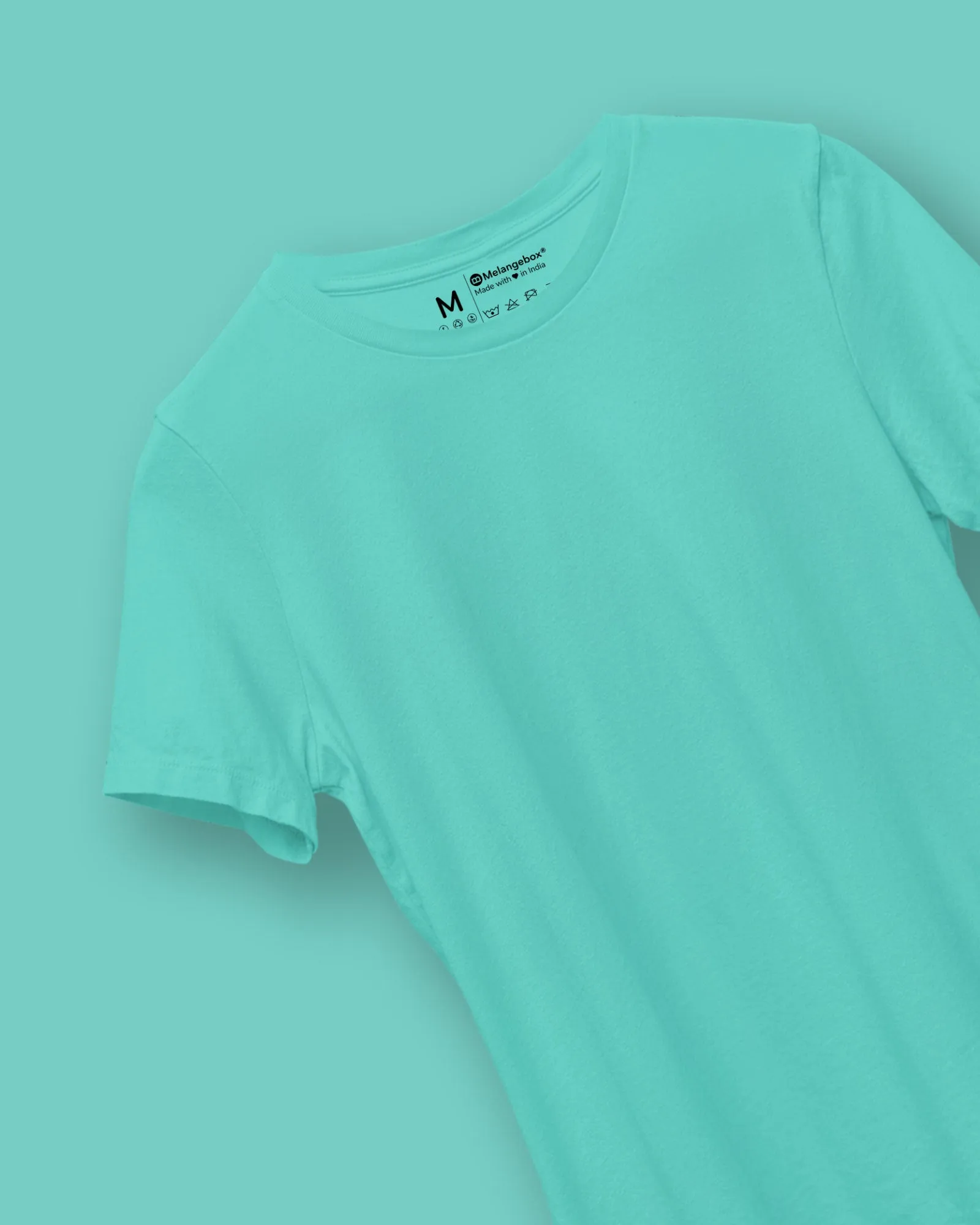 Half Sleeves Crew Neck: Robin Egg Blue