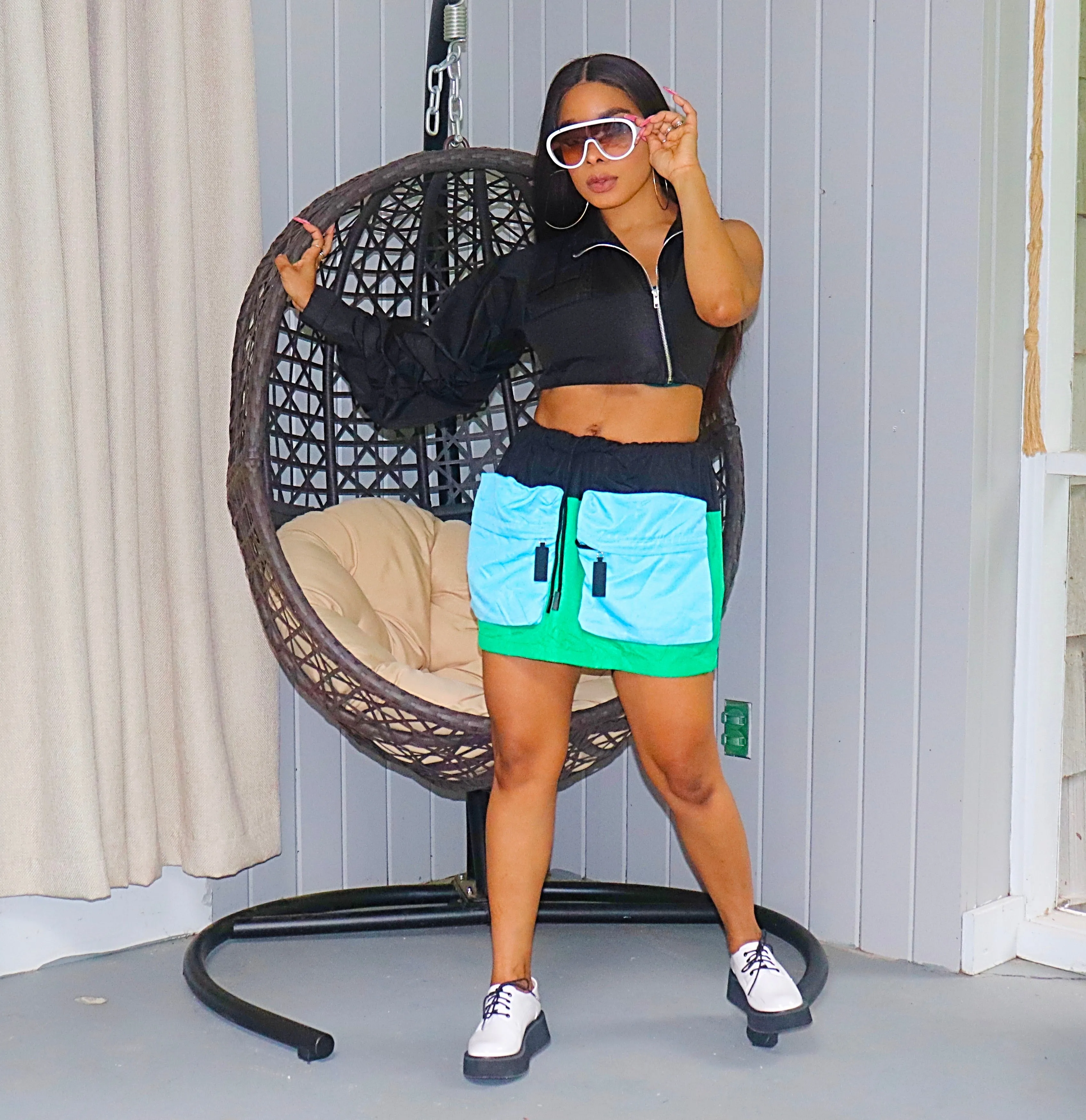 Heather Colorblock Skirt
