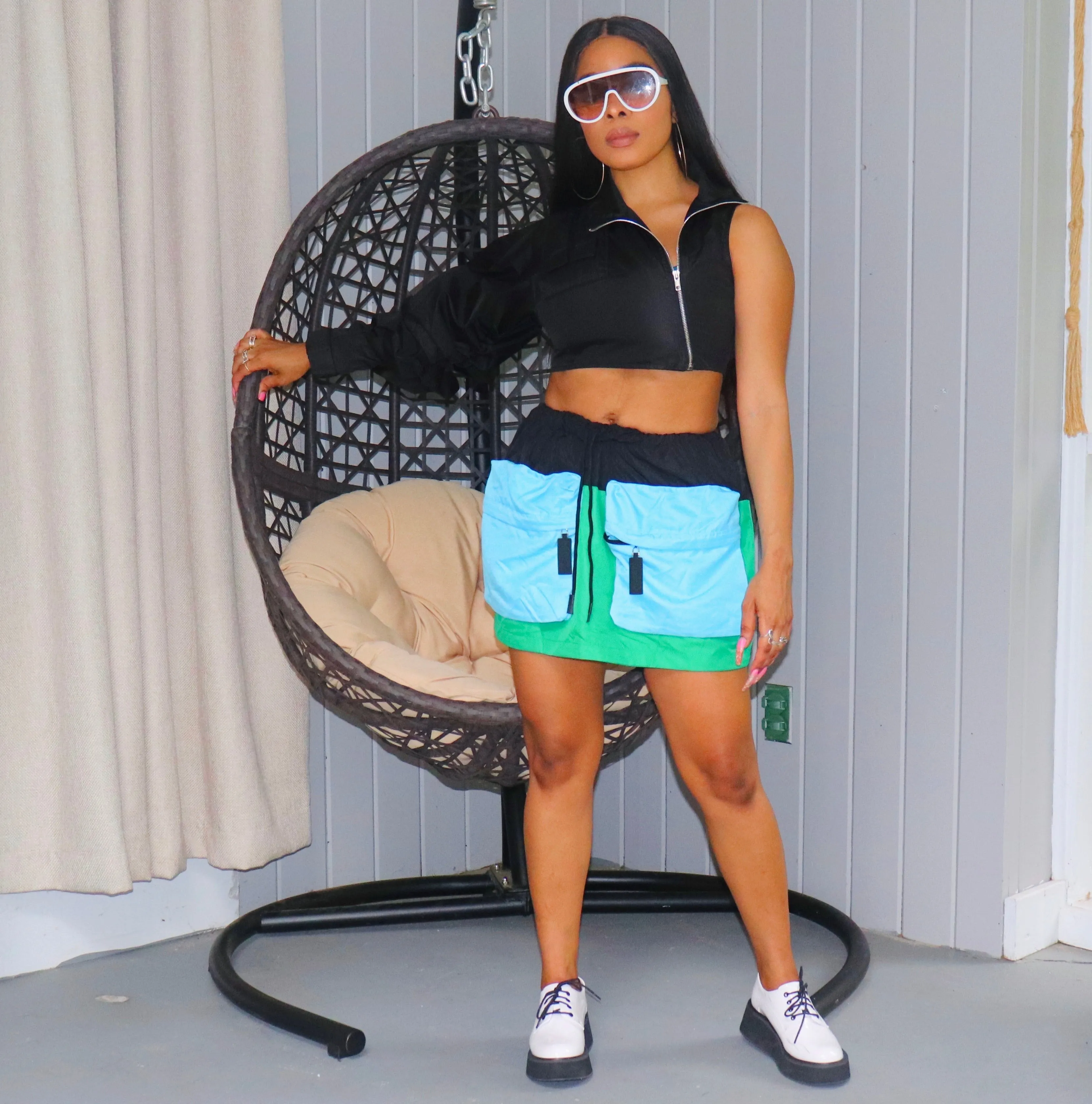 Heather Colorblock Skirt