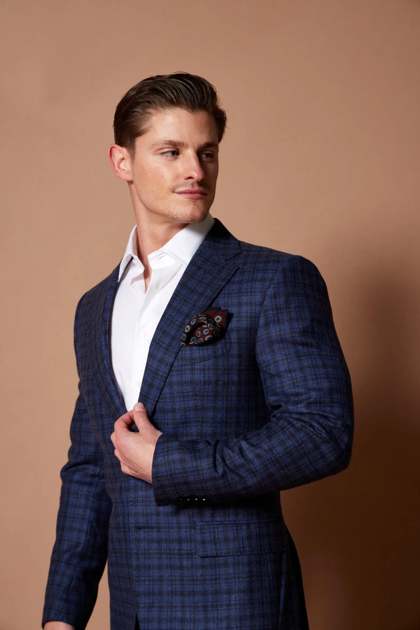 HENRY SARTORIAL DORMEUIL Check Blazer - FC NAVY/BLACK REG