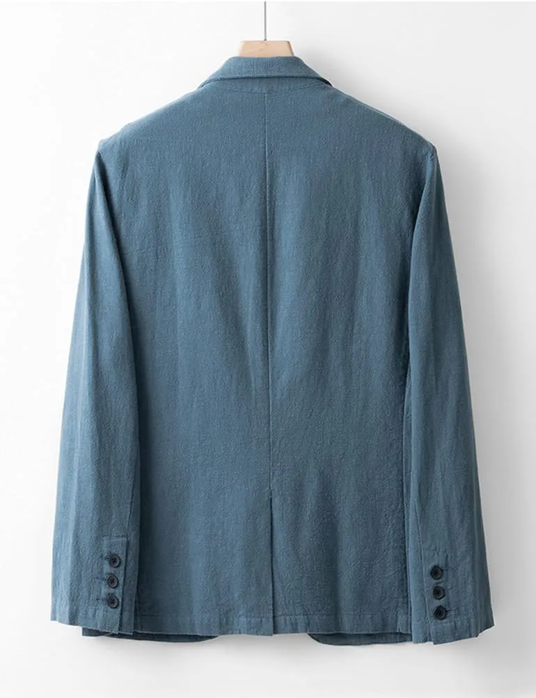 IDEALSANXUN 100% Linen Blazer Men Casual One Button Spring Suit Jackets Lightweight Sports Coat