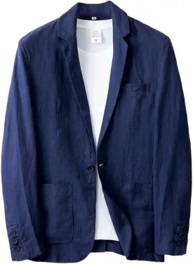 IDEALSANXUN Mens Linen Blazer Casual One Button Lightweight Suit Jackets Sports Coat
