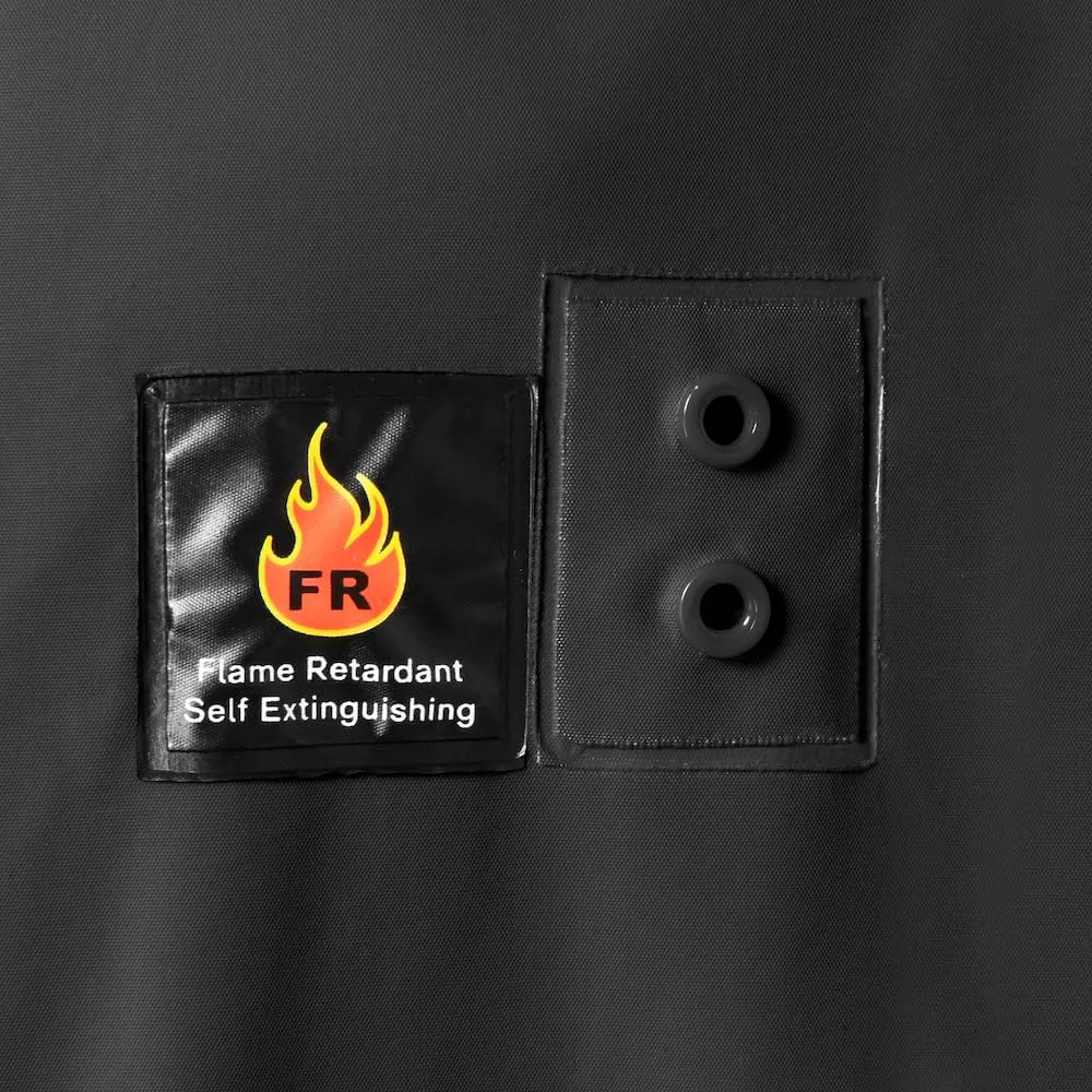 Ironwear 9221FR Flame Retardant Rain Jacket Riding Coat with Detachable Hood and Vented Back Black