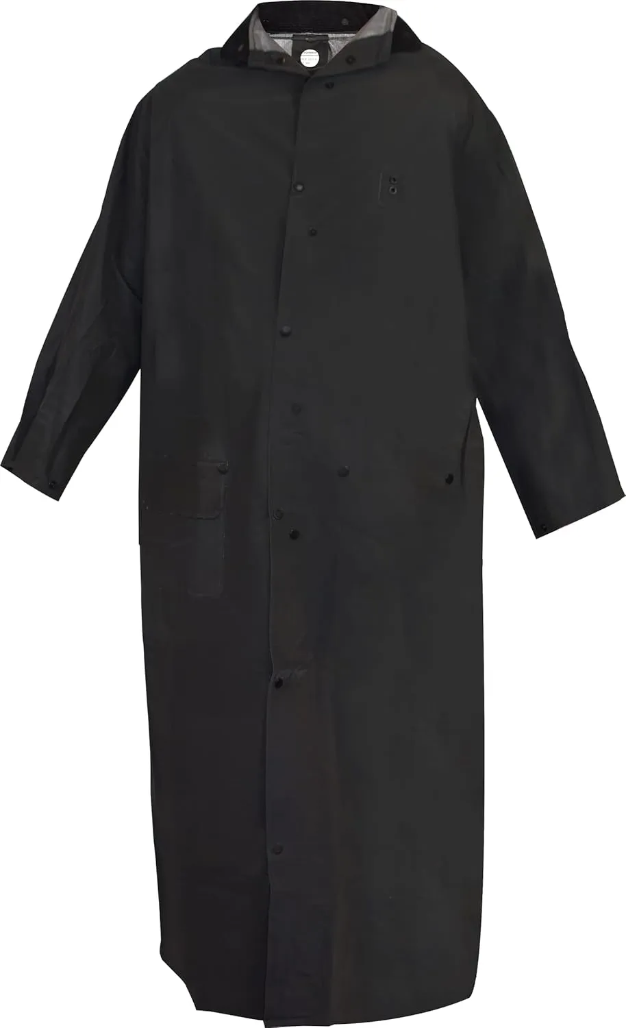 Ironwear 9221FR Flame Retardant Rain Jacket Riding Coat with Detachable Hood and Vented Back Black