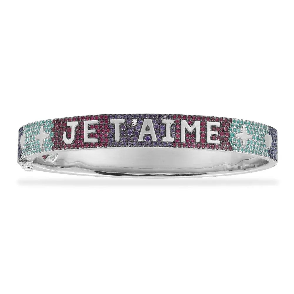 JE T'AIME Multicolor Bangle - silver