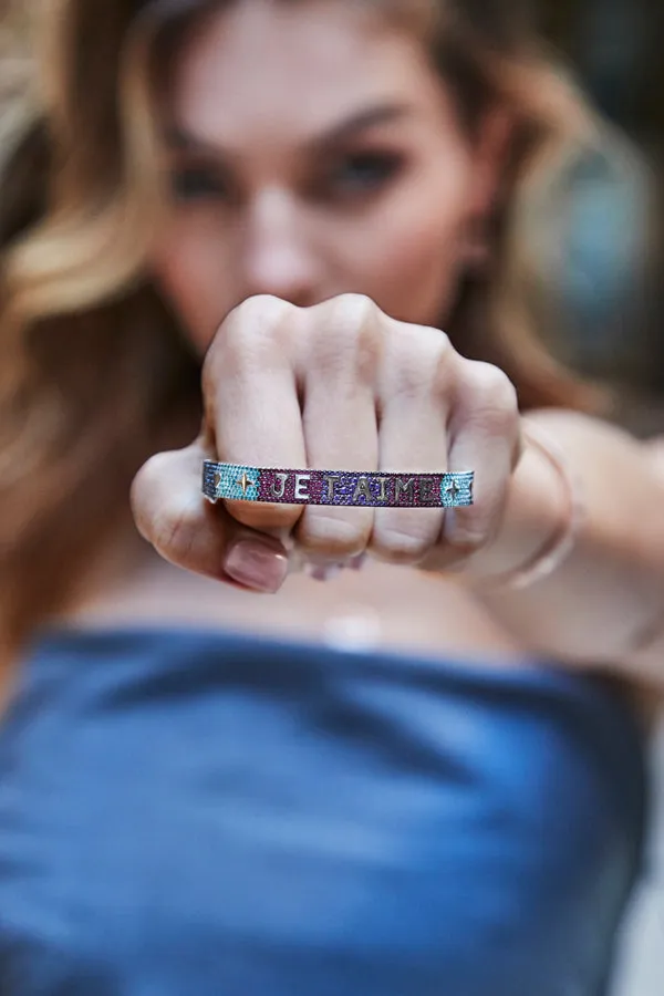 JE T'AIME Multicolor Bangle - silver