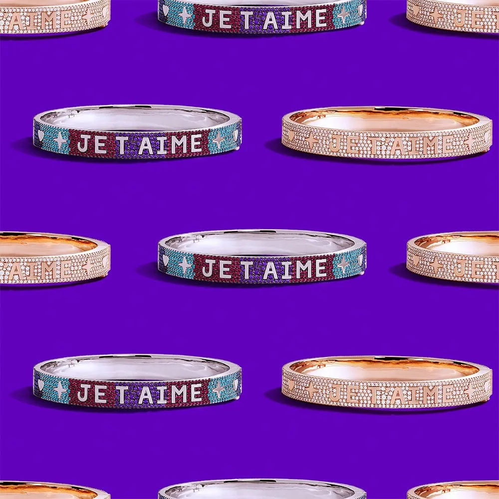 JE T'AIME Multicolor Bangle - silver
