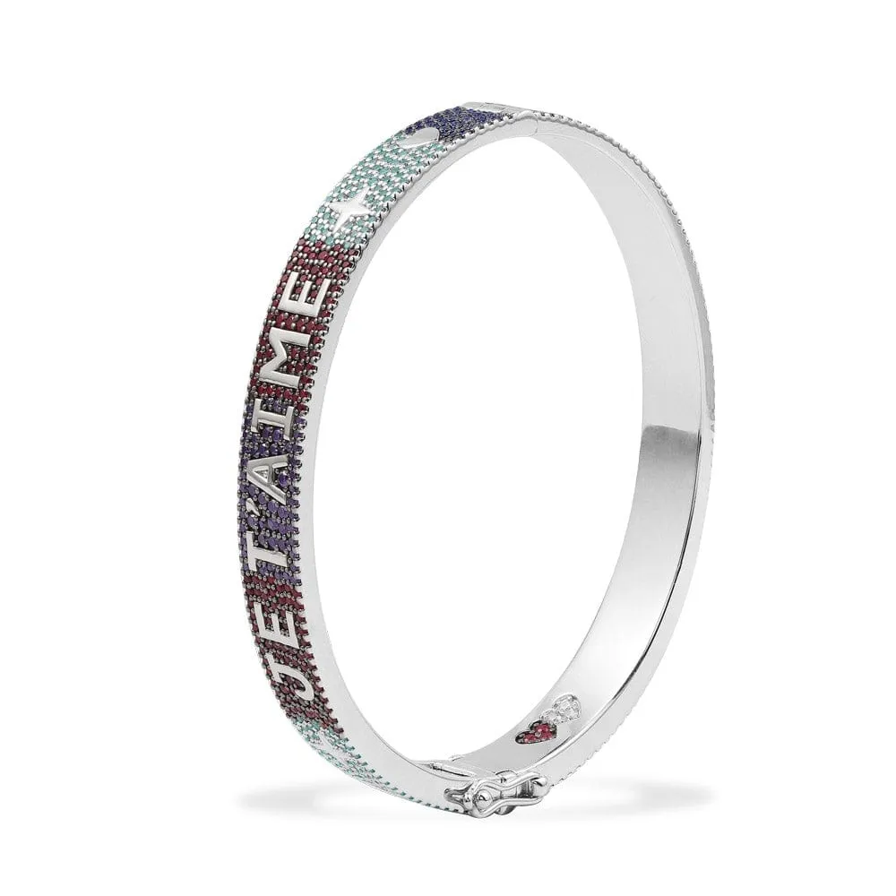 JE T'AIME Multicolor Bangle - silver