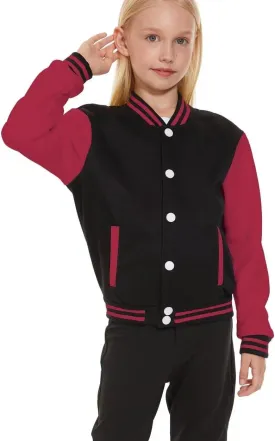 Jeecoin Kids Baseball Jackets Boys Girls Varsity Bomber Jacket Casual Lightweight Sports School Jacket