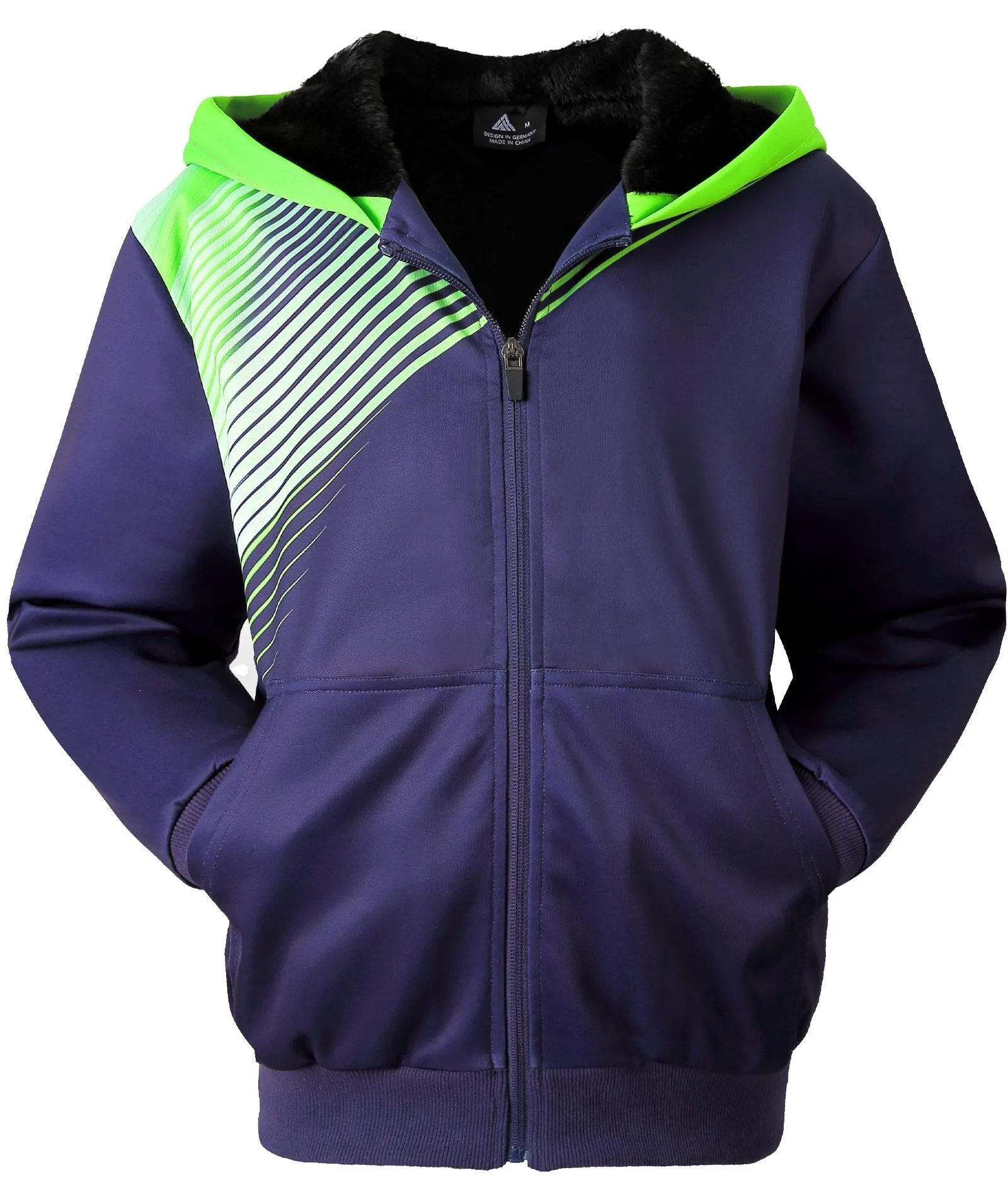 Kid's Printed Full Zipper Fleece Hoodie-ZPK006164