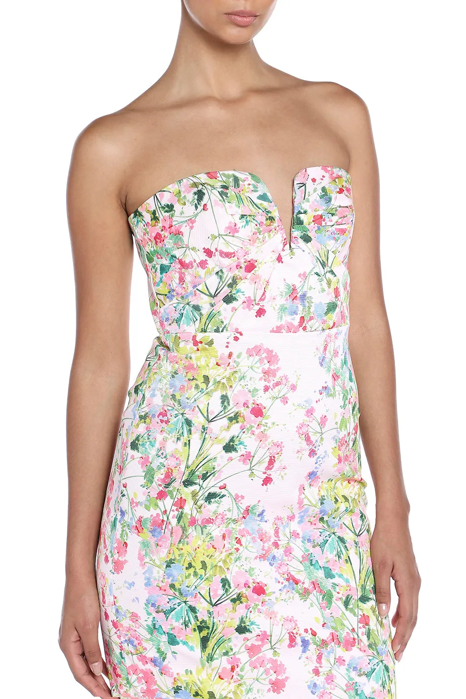 Lily Sweetheart Faille Midi Dress
