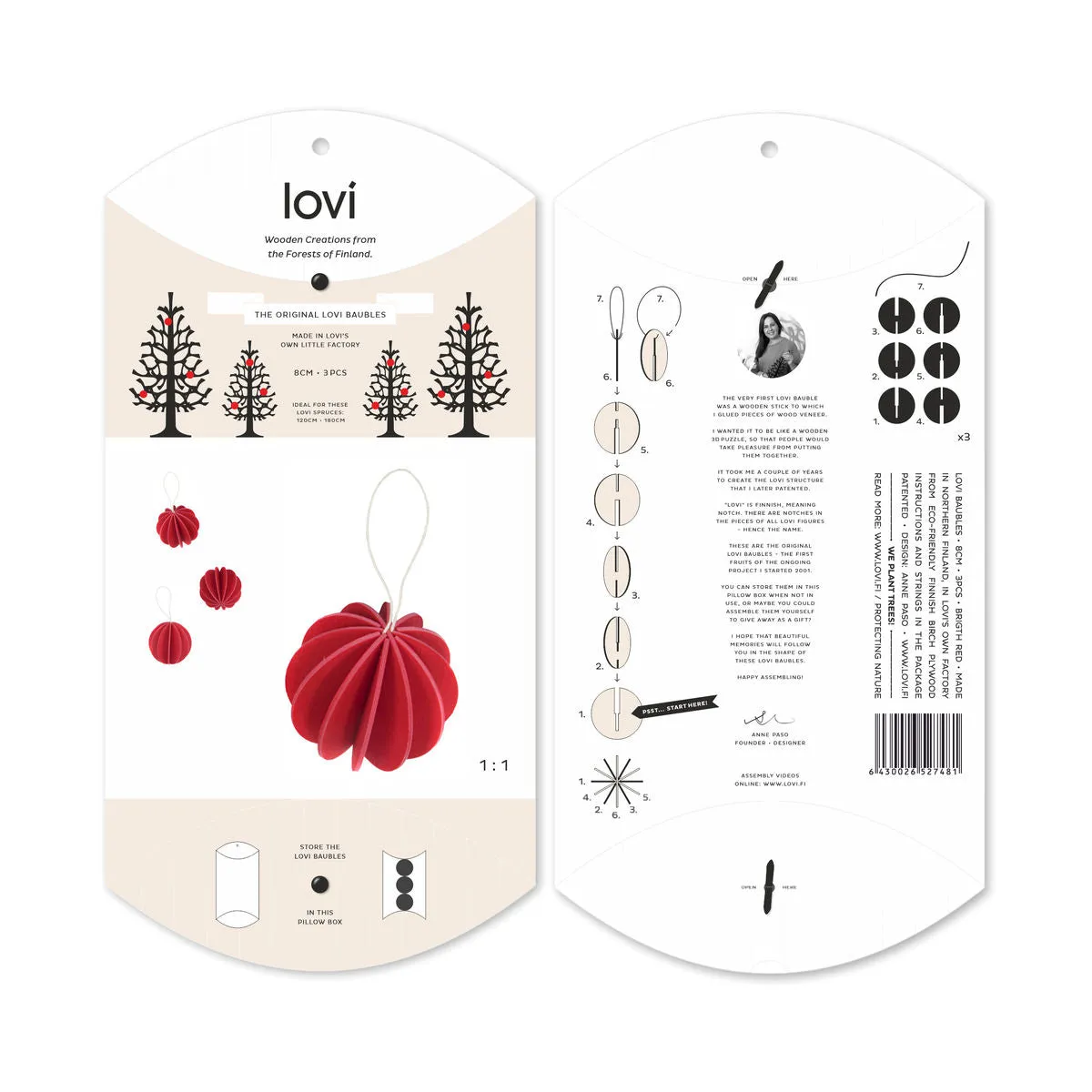 LOVI | Wooden 3D Puzzle | The Original Lovi Baubles (8cm x 3pcs)