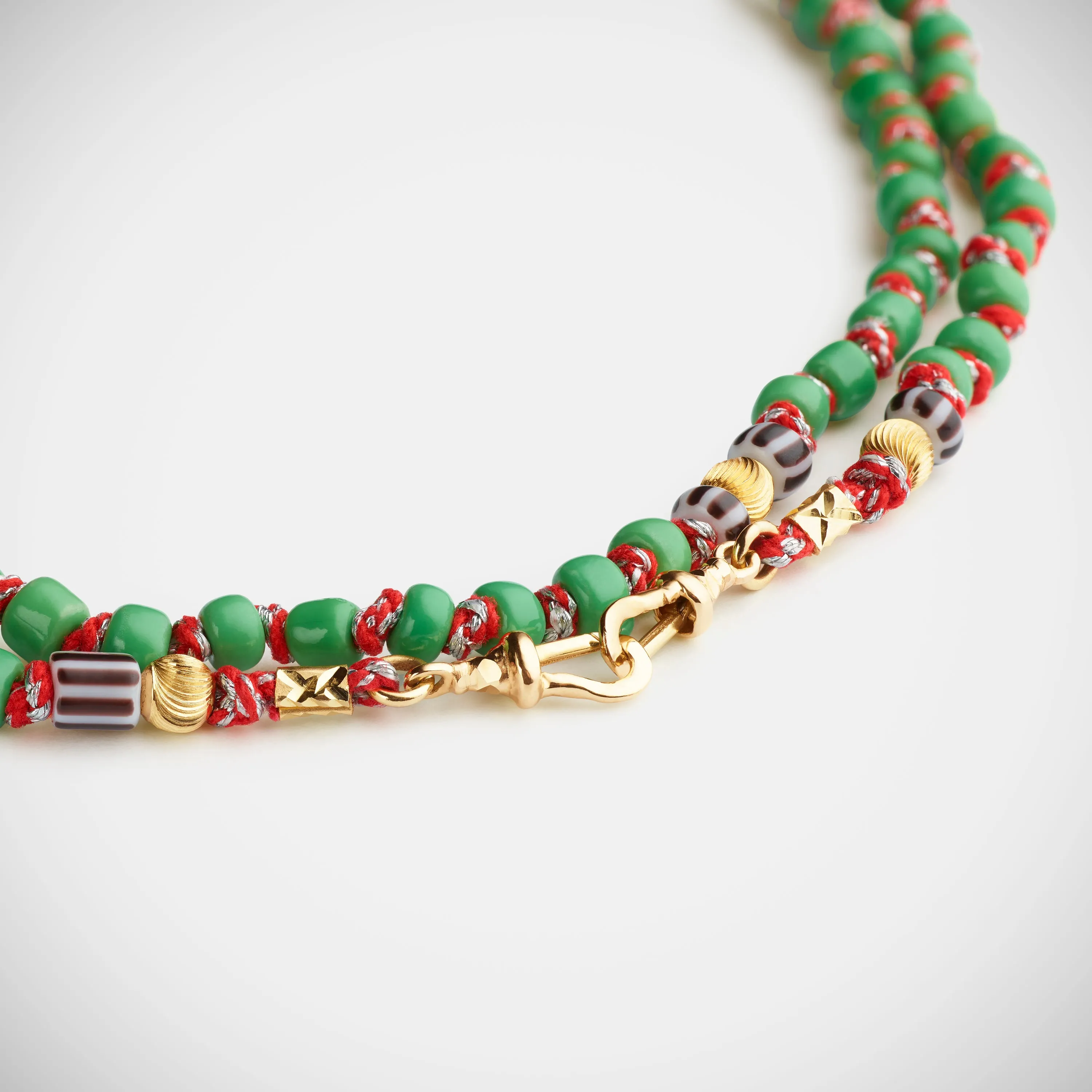 Mauli Beads Ghana Green 73cm