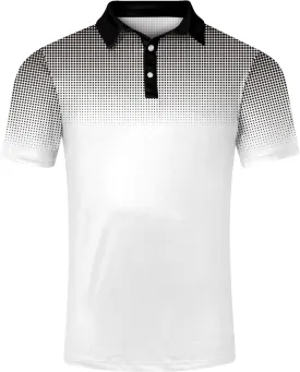 Mens Golf Shirts Short Sleeve Dry Fit Athletic Moisture Wicking Golf Polo Performance Printed Collared Polos