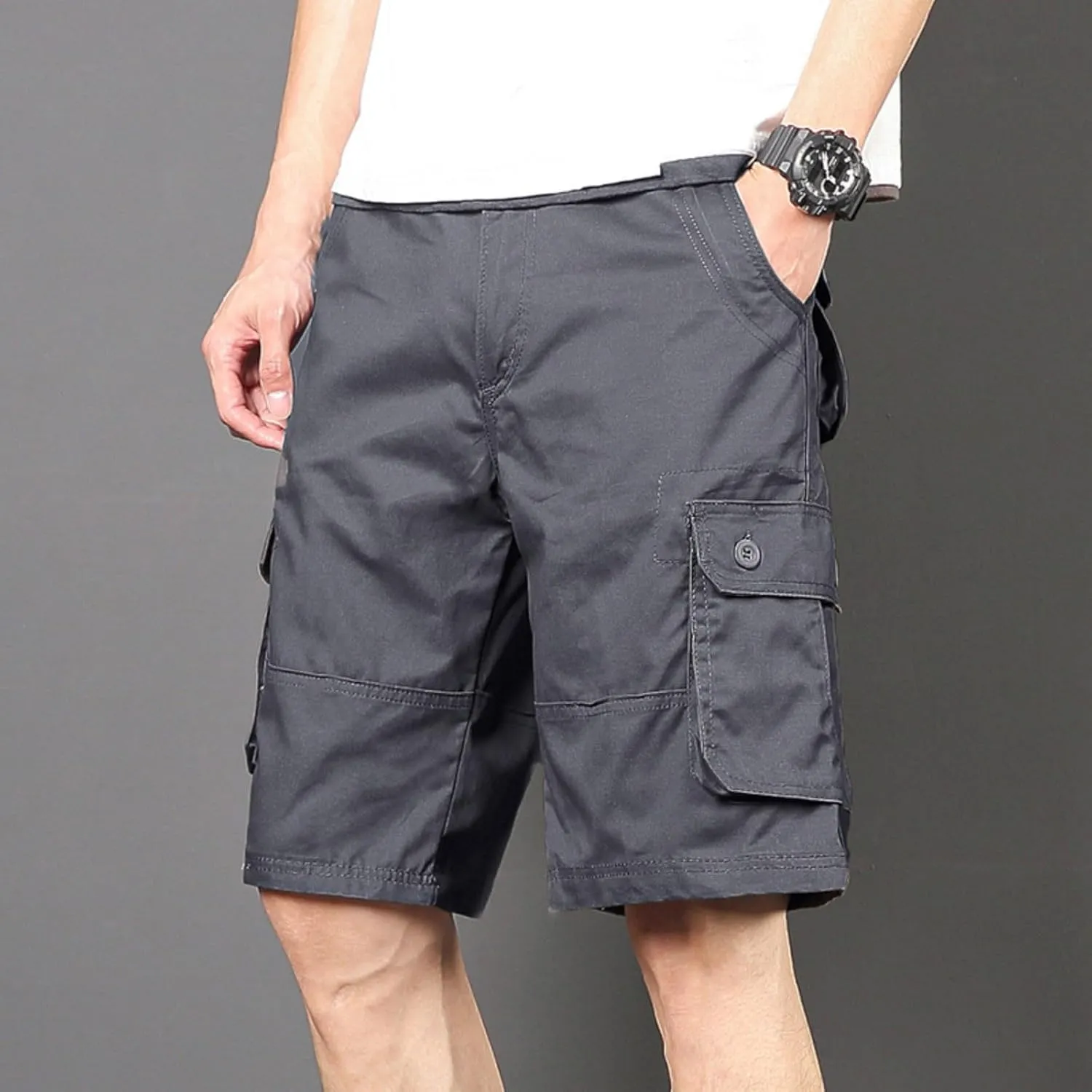 Men's Hiking Cargo Shorts Lightweight Casual Stretch Shorts Fashion Baggy Pocket Summer Sports Beach Half Pants