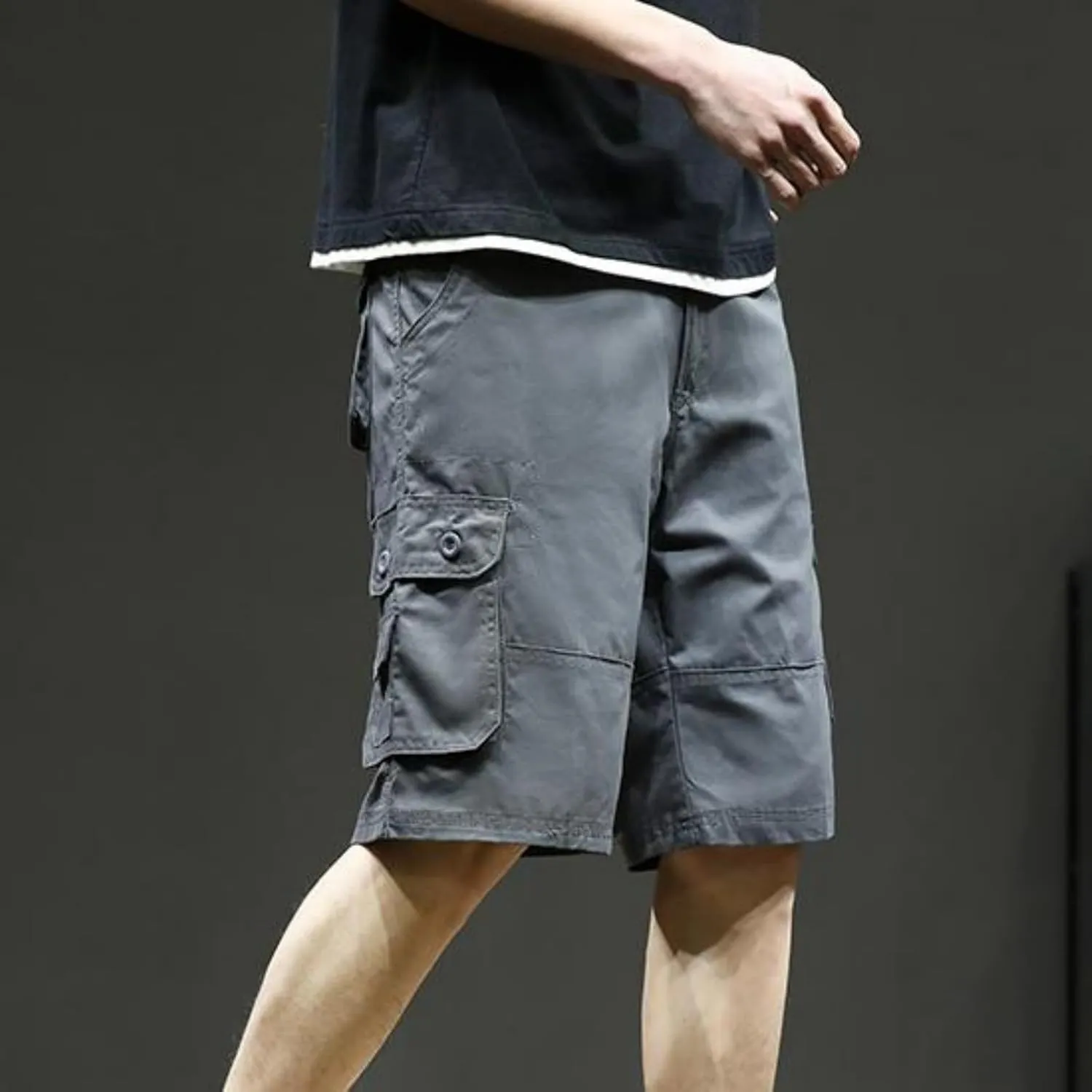 Men's Hiking Cargo Shorts Lightweight Casual Stretch Shorts Fashion Baggy Pocket Summer Sports Beach Half Pants