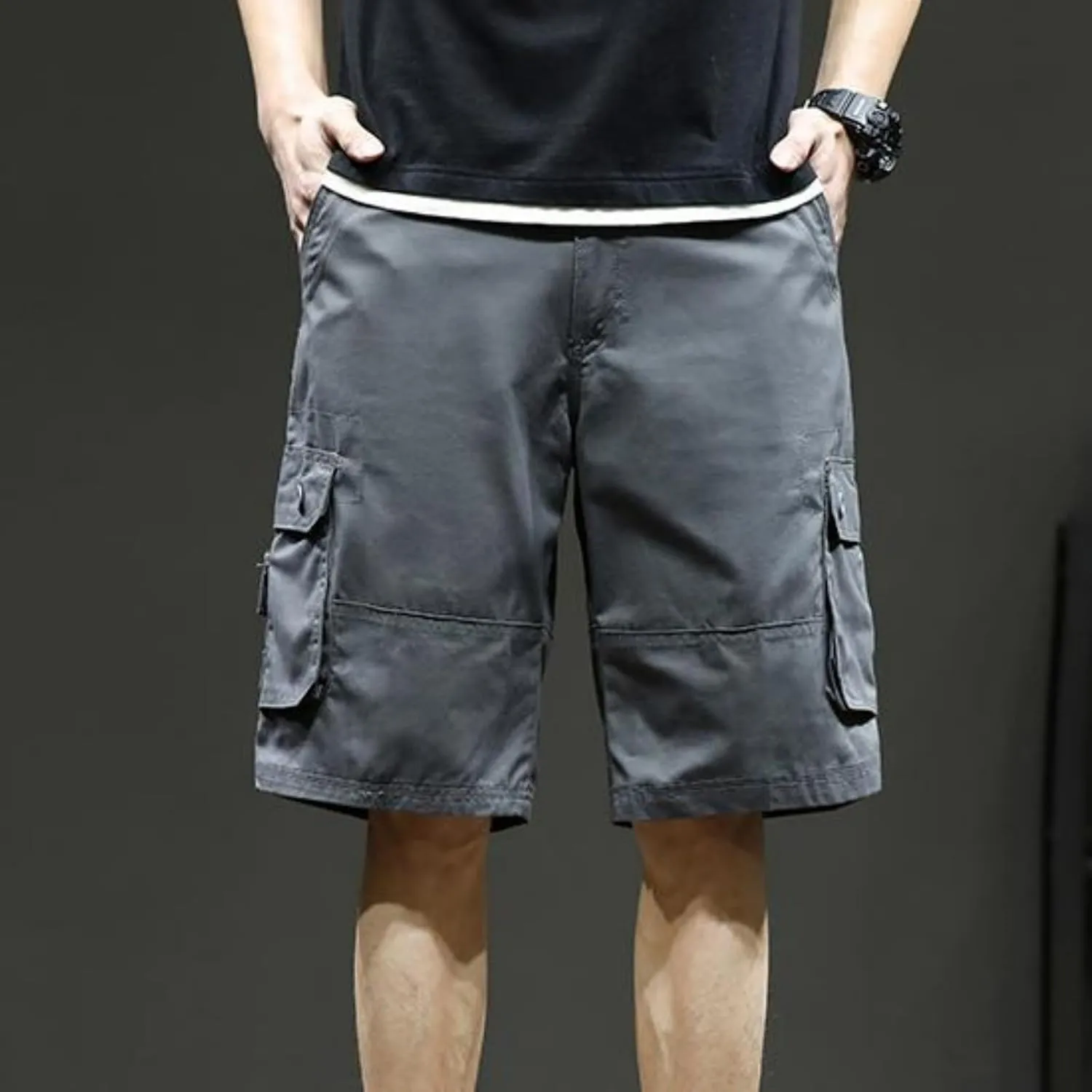 Men's Hiking Cargo Shorts Lightweight Casual Stretch Shorts Fashion Baggy Pocket Summer Sports Beach Half Pants