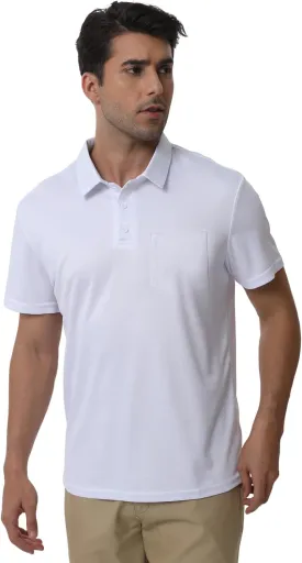 Men's Polyester Pique Polo Shirts Summer Casual Printed Short Sleeve Golf Polo Shirts