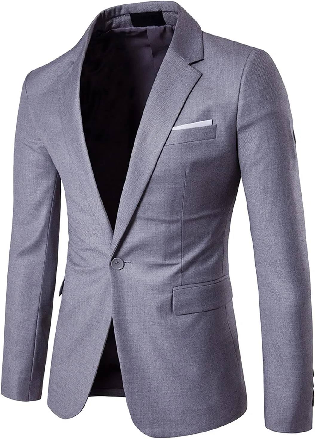 Men's Slim Classic Suit Jacket One Button Casual Sports Jackets Coat Lightweight Comfy Business Daily Blazer