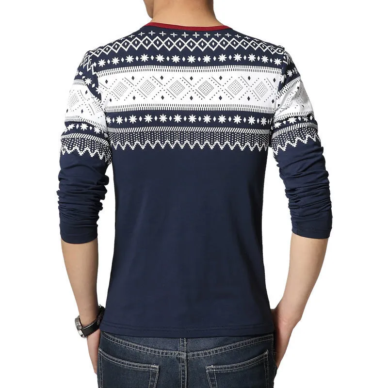New Mens Long Sleeved T-Shirts Korean Version Of Trend Fashion Casual Slim Fit TShirt