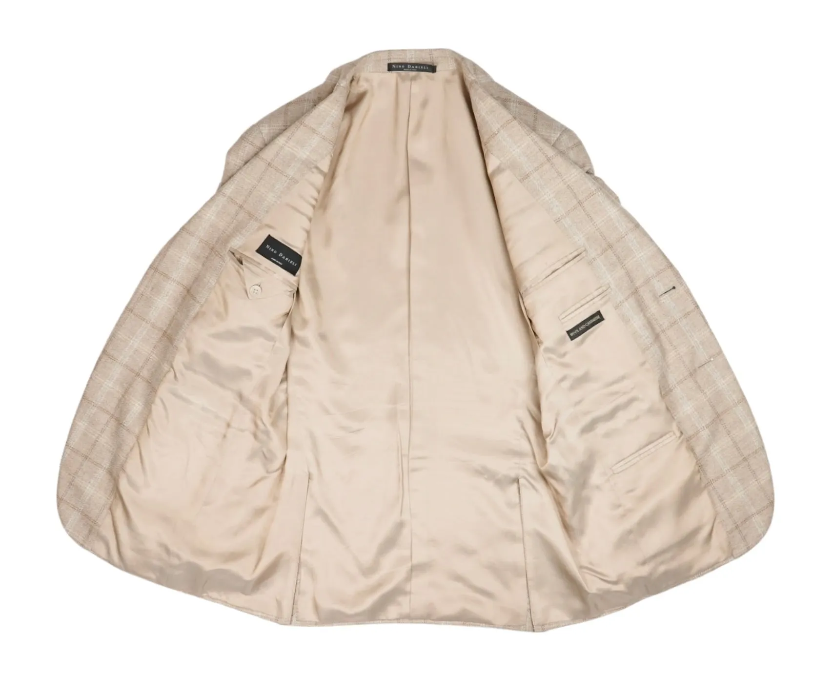 Nino Danieli - Beige Checked Virgin Wool/Cashmere Sports Jacket 46