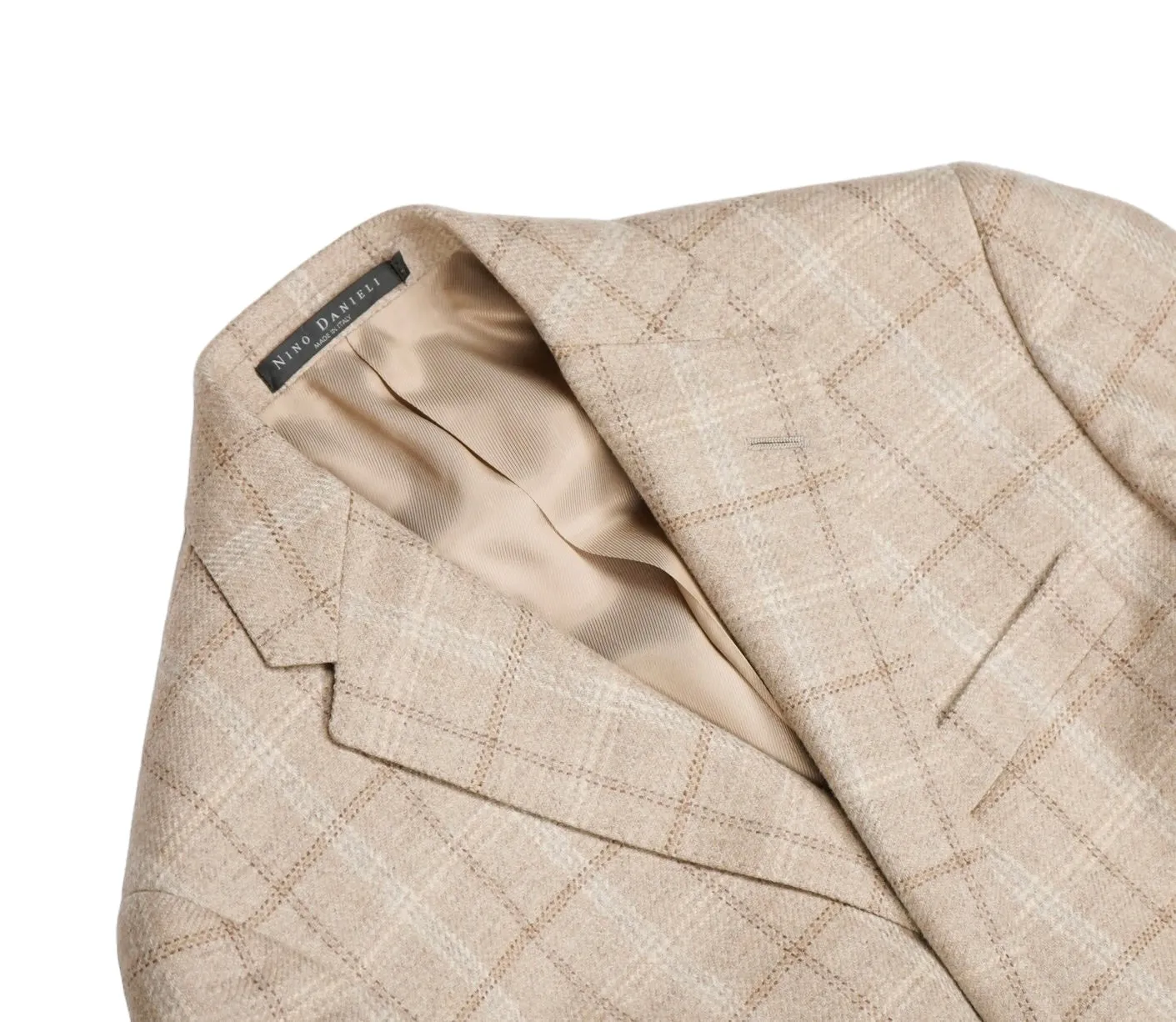 Nino Danieli - Beige Checked Virgin Wool/Cashmere Sports Jacket 46