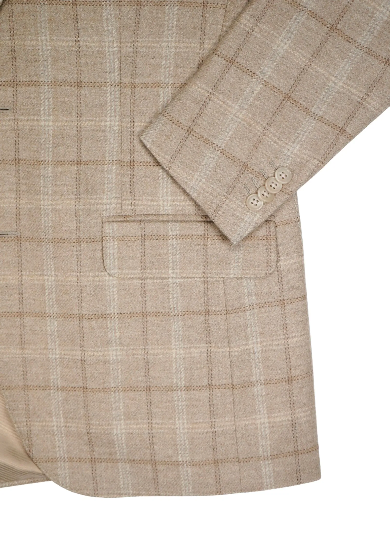 Nino Danieli - Beige Checked Virgin Wool/Cashmere Sports Jacket 46