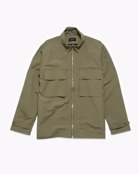 Nylon Poplin LS Shirt - Moss