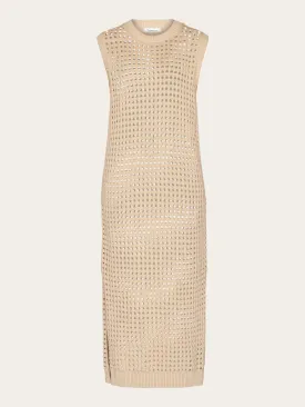 Open work knit dress - GOTS/Vegan - Light feather gray
