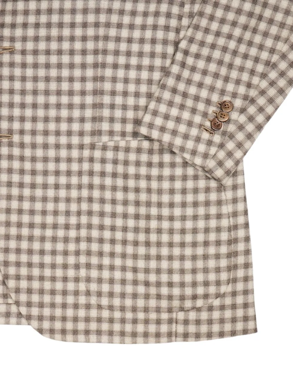 Orazio Luciano - Brown/Beige Checked Wool Sports Jacket 50