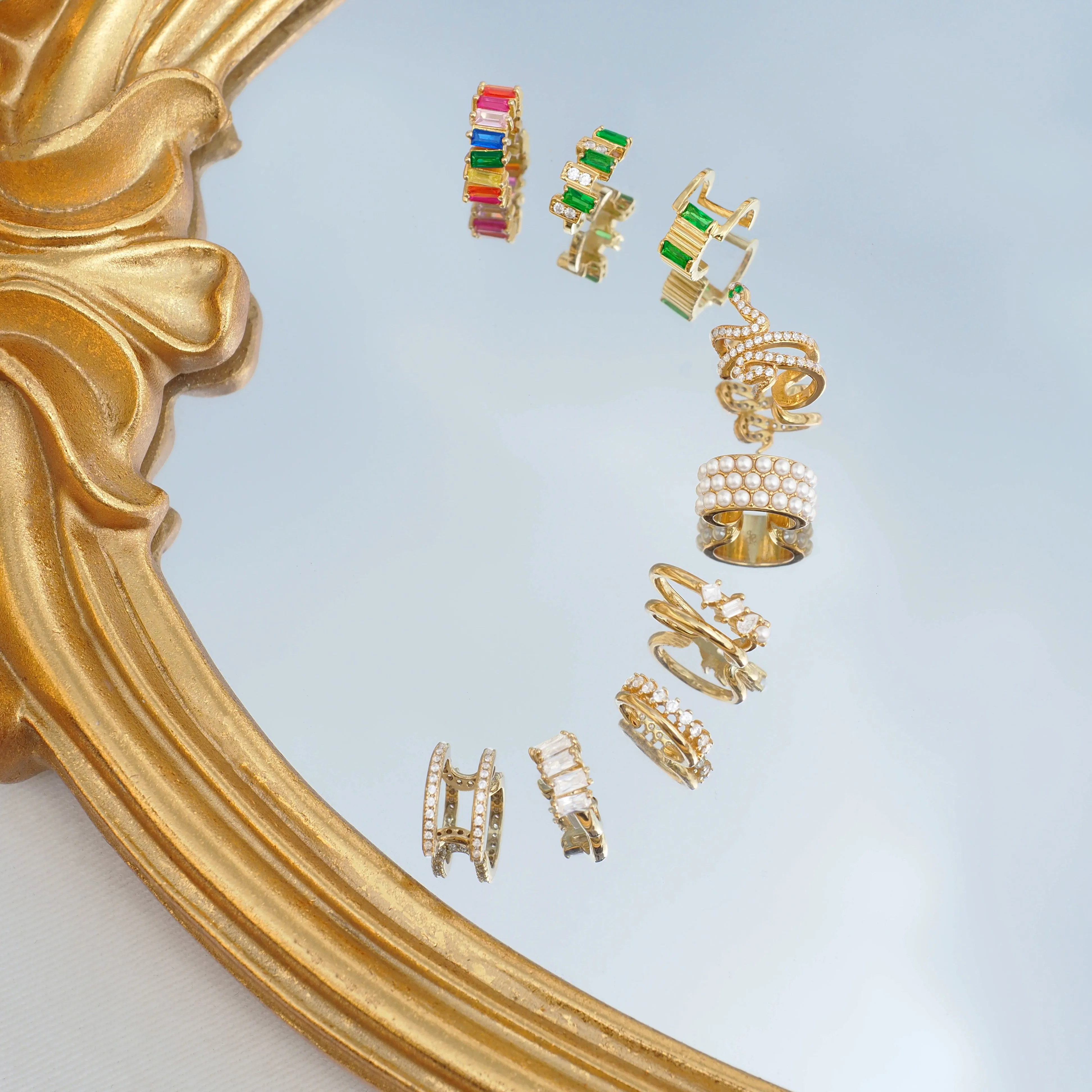 Ozzy Baguette And Crystal Ear Cuff