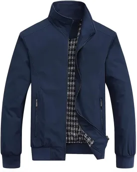 perdontoo Men's Casual Shell Jacket Zip Up Windbreaker Outdoor Recreation Coat