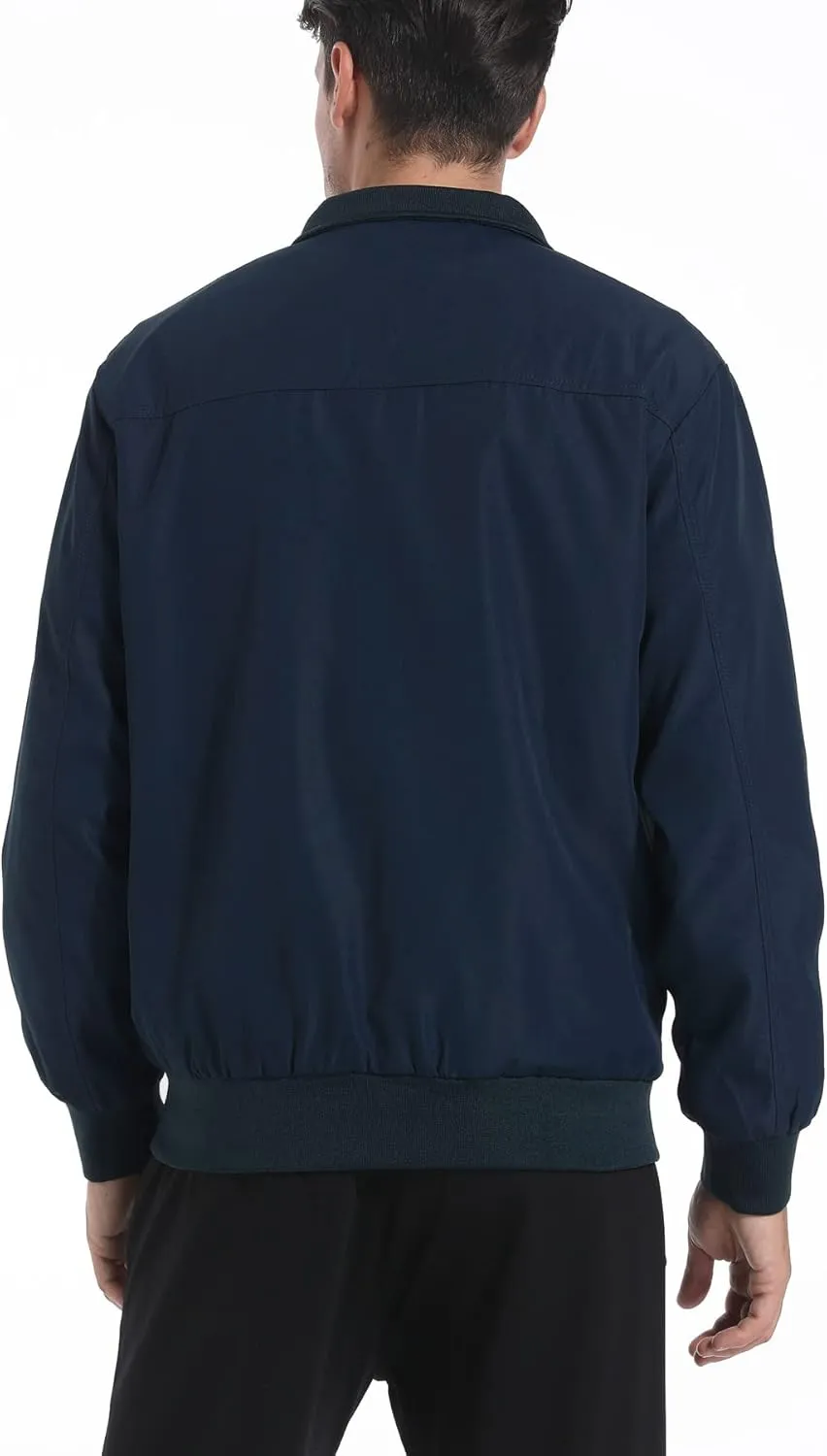 perdontoo Men's Casual Shell Jacket Zip Up Windbreaker Outdoor Recreation Coat