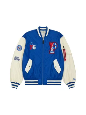 PHILADELPHIA 76ERS X ALPHA X NEW ERA L-2B BOMBER JACKET
