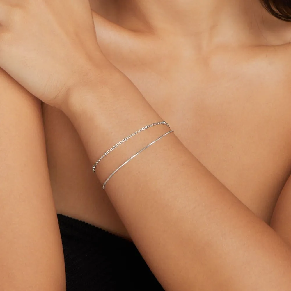 Pia Silver Layered Bracelet