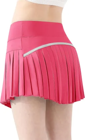 QooNoo Girls Skorts Tennis Skirts for Girls Pleated Athletic Skirt with Pockets Toddler High Waist Cheer Skirt Built-in Short