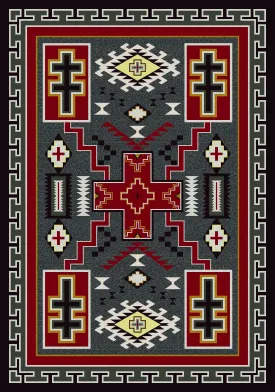 "Double Cross Gray" Southwestern Area Rugs - Choose from 6 Sizes!