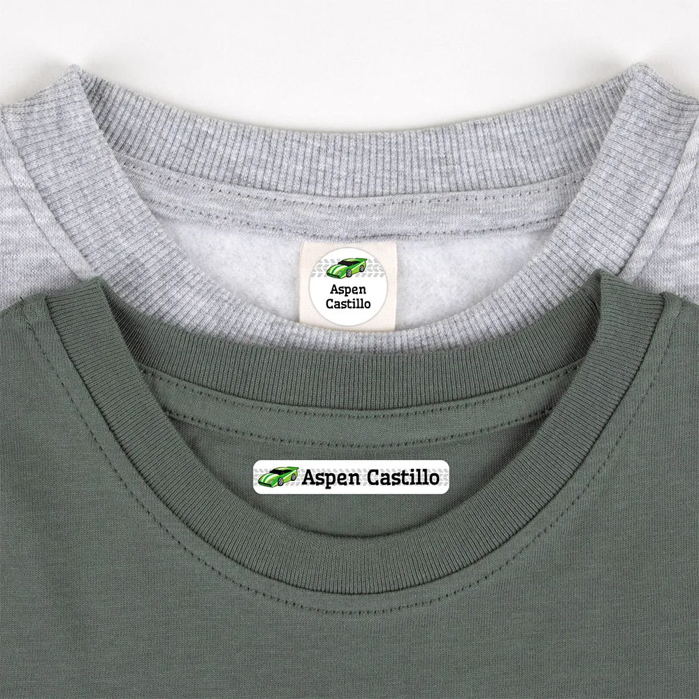 Race Car Camp Clothing Labels Pack