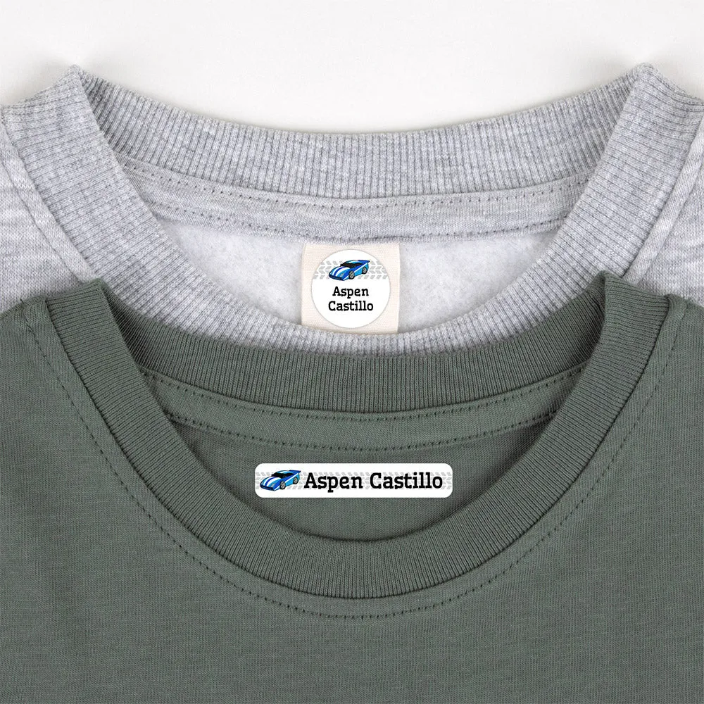 Race Car Camp Clothing Labels Pack