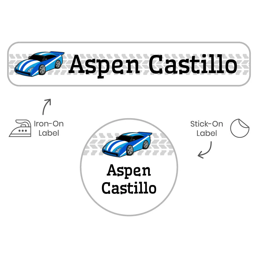 Race Car Camp Clothing Labels Pack