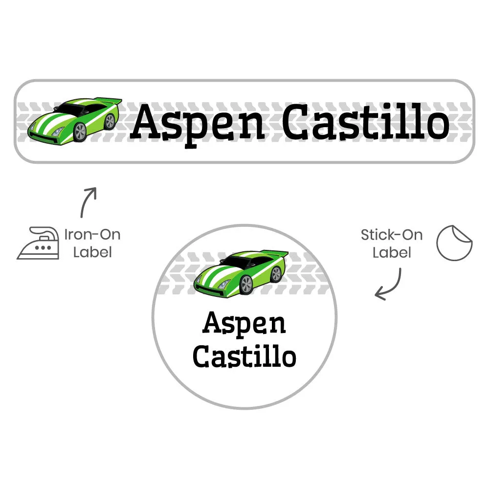 Race Car Camp Clothing Labels Pack