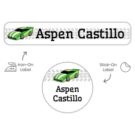 Race Car Camp Clothing Labels Pack