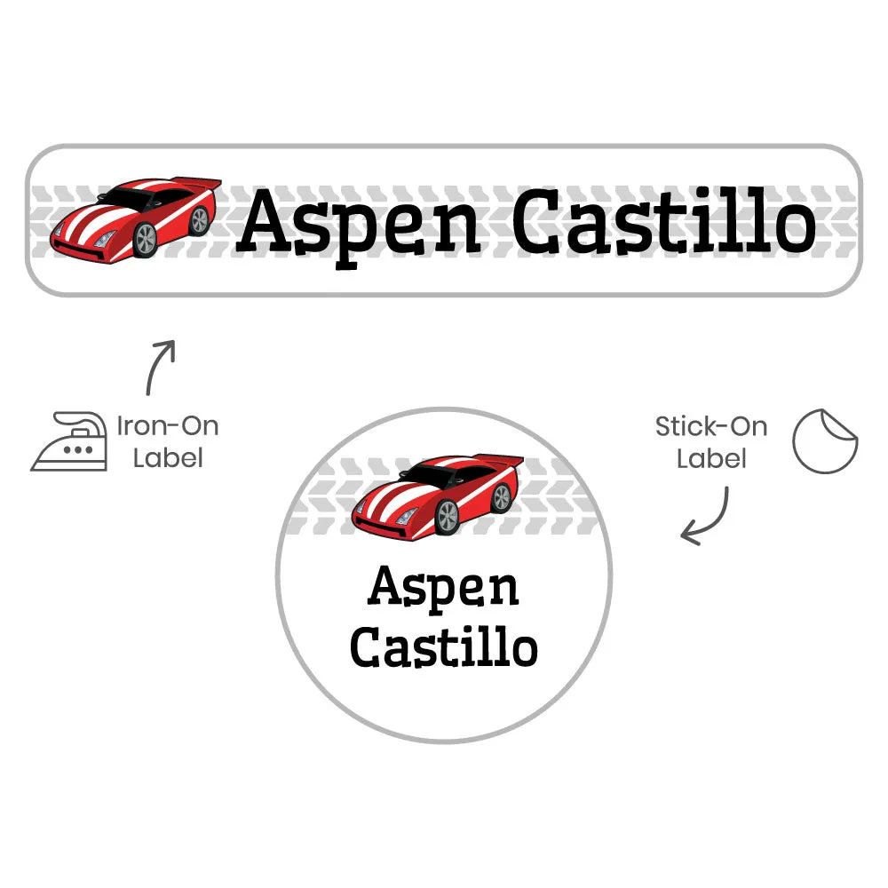Race Car Camp Clothing Labels Pack