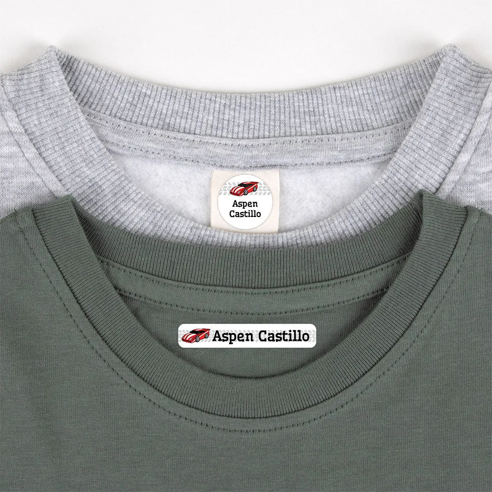 Race Car Camp Clothing Labels Pack